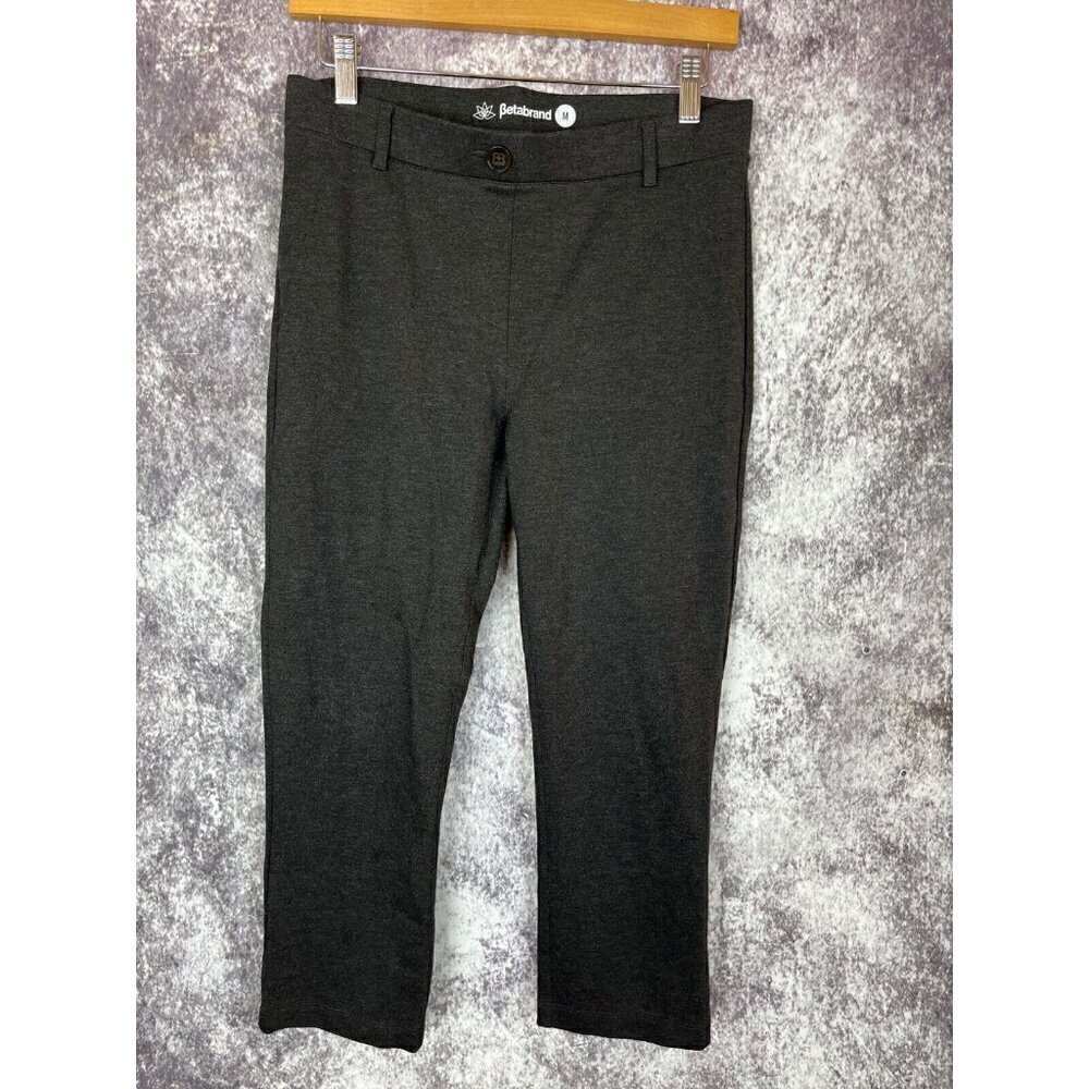 Betabrand Capri‎ Leggings Women's Medium Dark Gray Business Casual Modern High